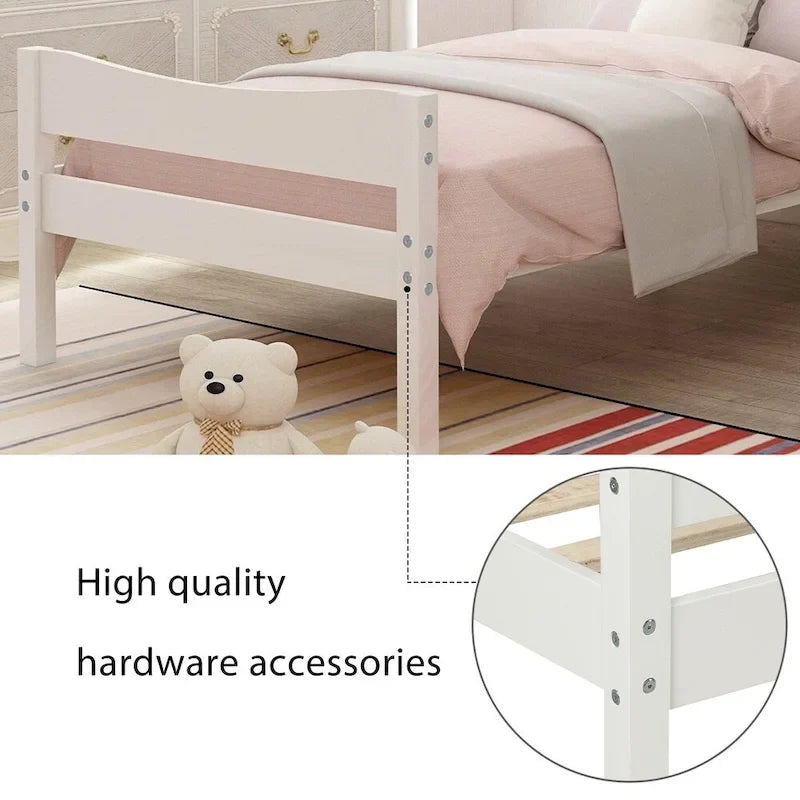 Wood Platform Bed with Headboard