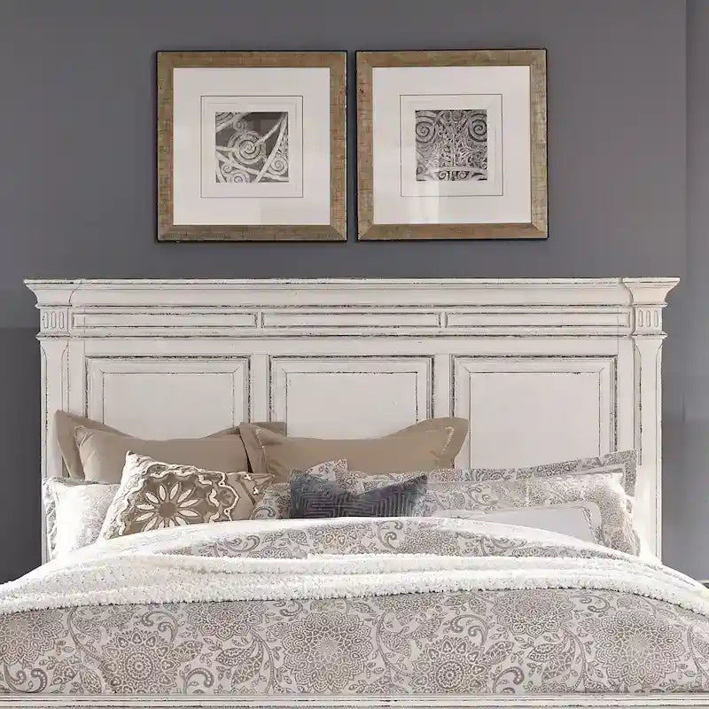 Park Weathered Brown & Antique White Queen Panel Headboard
