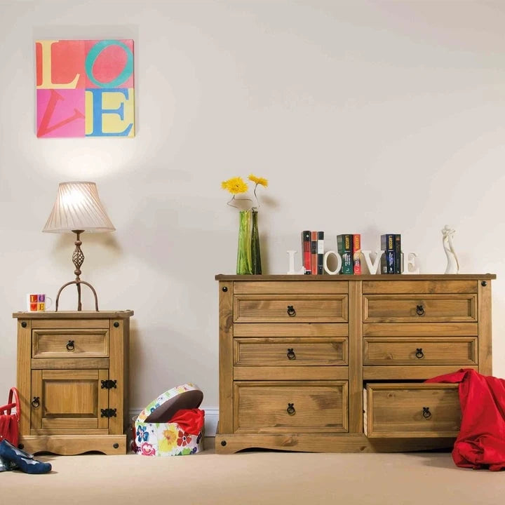 Wood Nighstand 1 Door 1 Drawer Collection