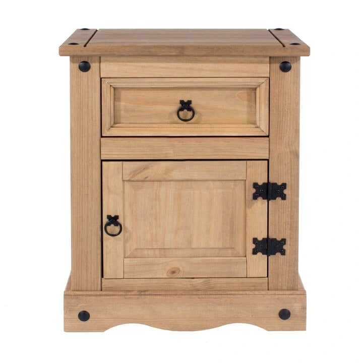 Wood Nighstand 1 Door 1 Drawer Collection