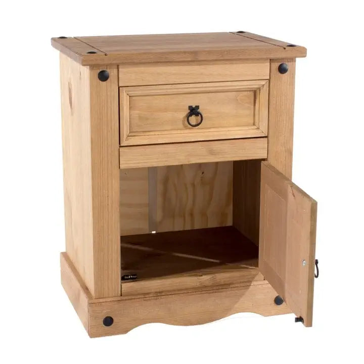 Wood Nighstand 1 Door 1 Drawer Collection
