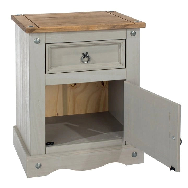 Wood Nighstand 1 Door 1 Drawer Collection