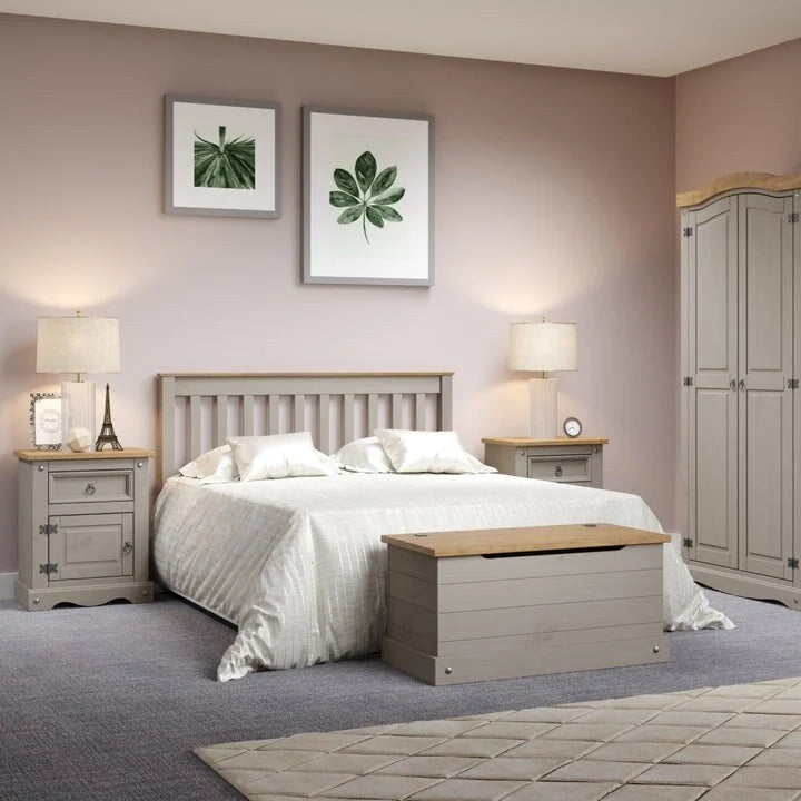 Wood Nighstand 1 Door 1 Drawer Collection