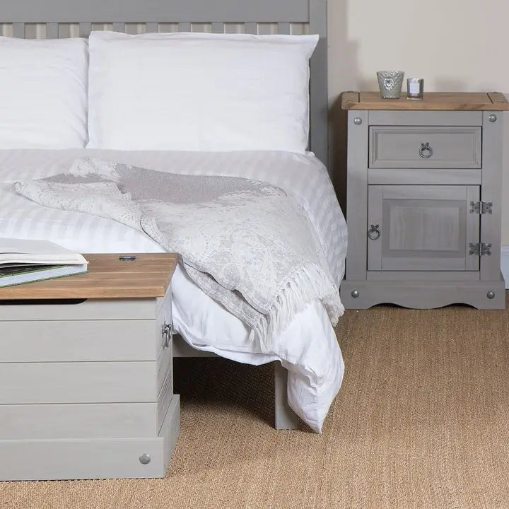 Wood Nighstand 1 Door 1 Drawer Collection