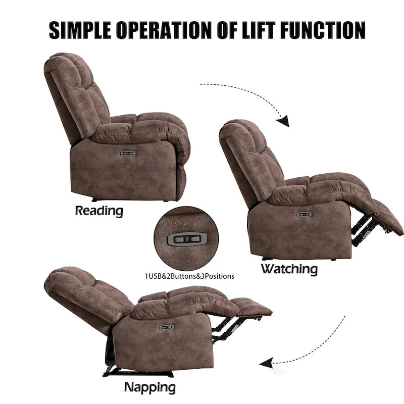 Chenille Power Standard Recliner Chair