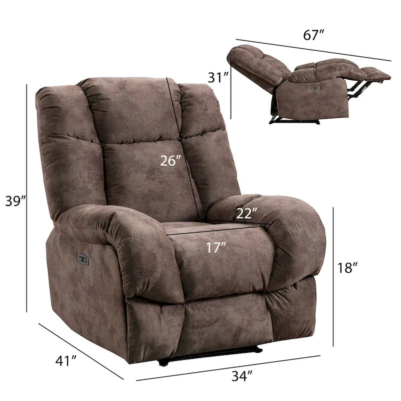 Chenille Power Standard Recliner Chair