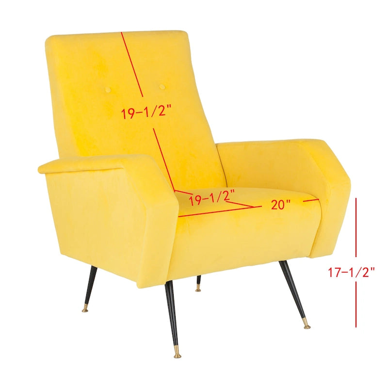 Mid-Century Modern Retro Club Chair - 27.5 x 34.8 x 37 - 28Wx35Dx37H