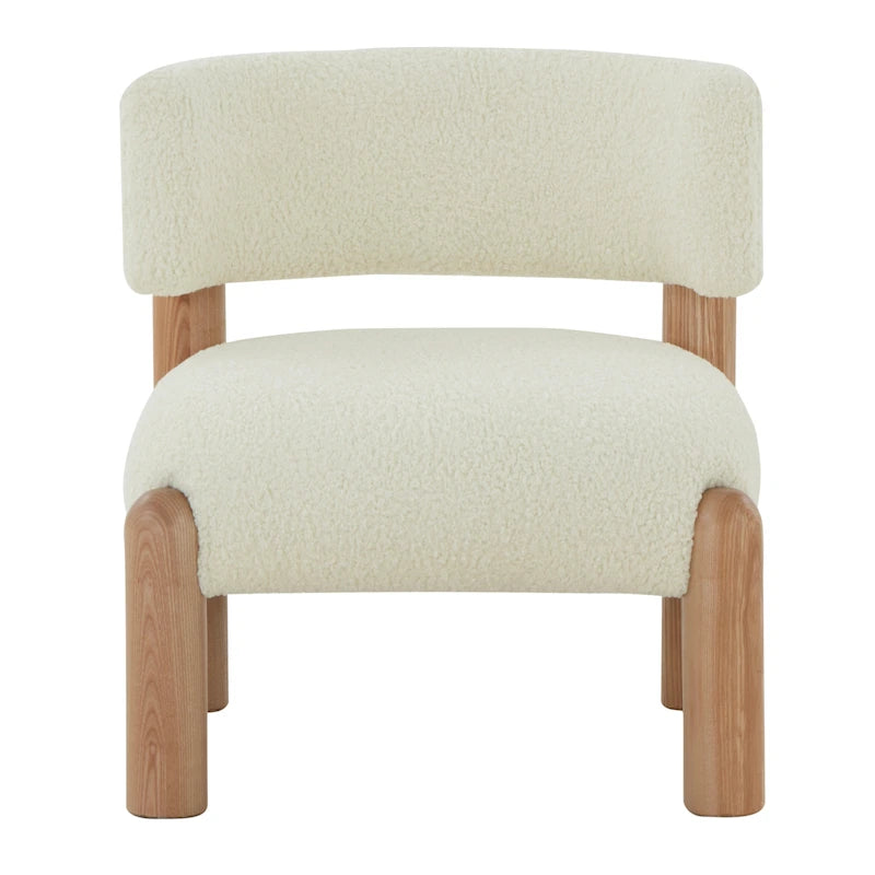 Faux Shearling Accent Chair - 26 In. W x 26 In. D x 28 In. H - 26Wx26Dx28H