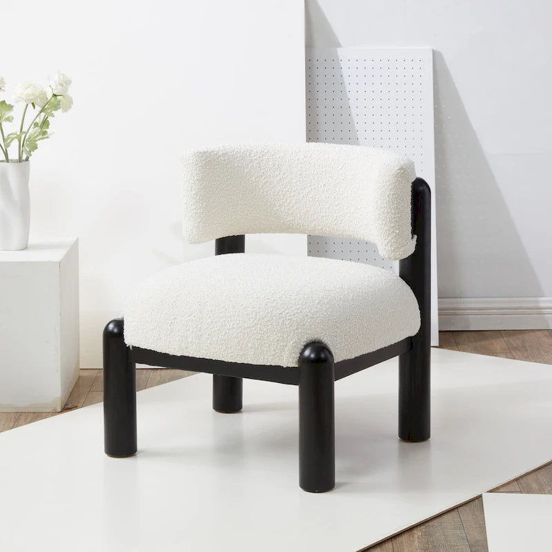 Faux Shearling Accent Chair - 26 In. W x 26 In. D x 28 In. H - 26Wx26Dx28H