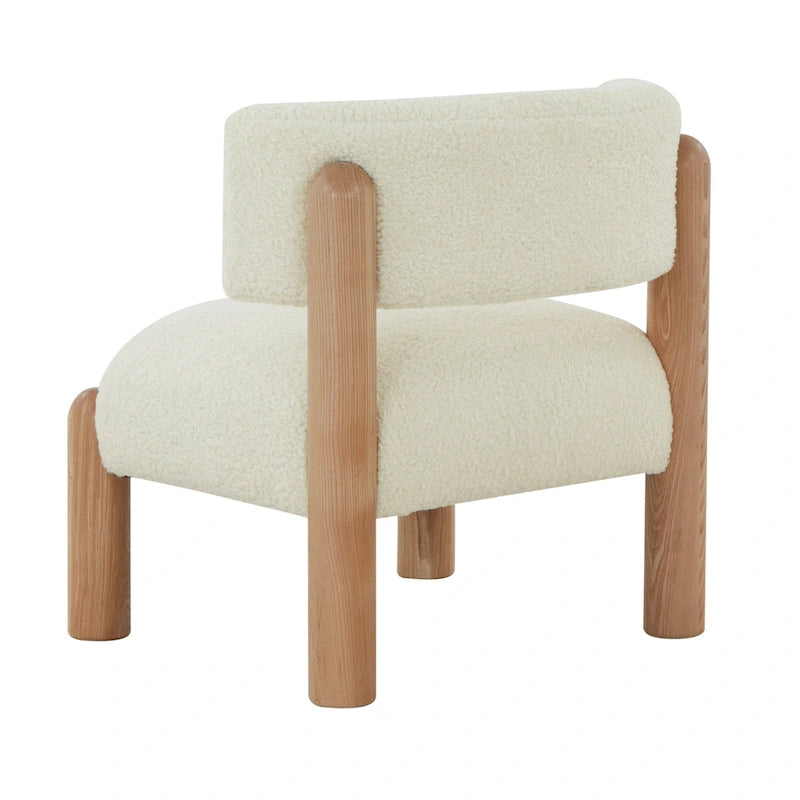 Faux Shearling Accent Chair - 26 In. W x 26 In. D x 28 In. H - 26Wx26Dx28H