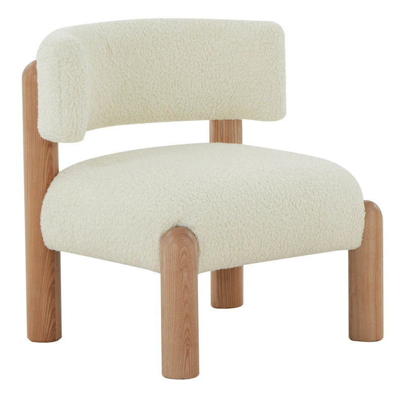 Faux Shearling Accent Chair - 26 In. W x 26 In. D x 28 In. H - 26Wx26Dx28H