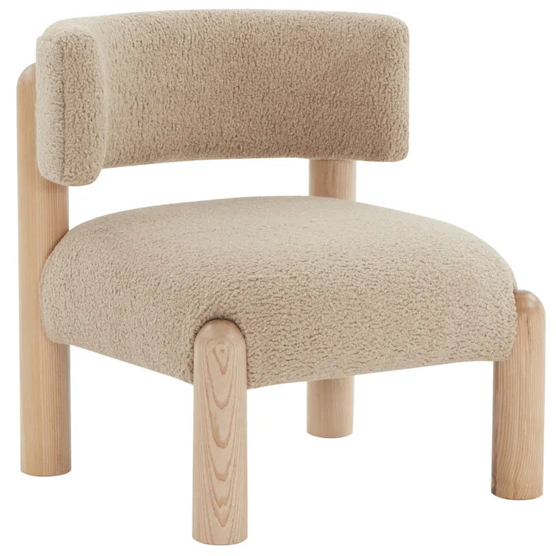 Faux Shearling Accent Chair - 26 In. W x 26 In. D x 28 In. H - 26Wx26Dx28H