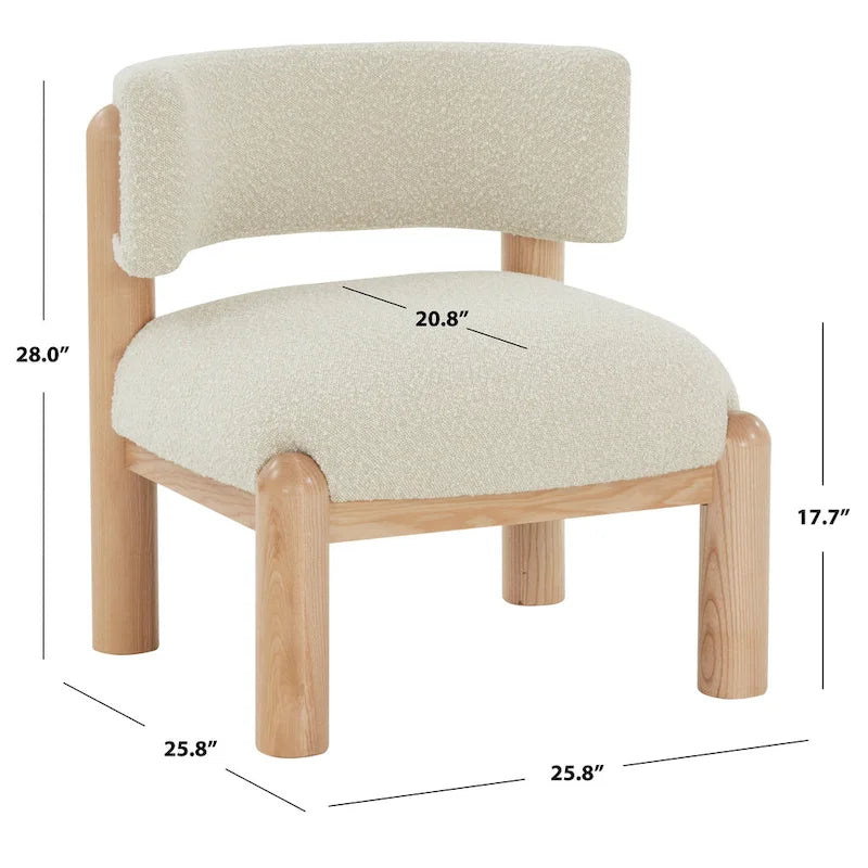Faux Shearling Accent Chair - 26 In. W x 26 In. D x 28 In. H - 26Wx26Dx28H