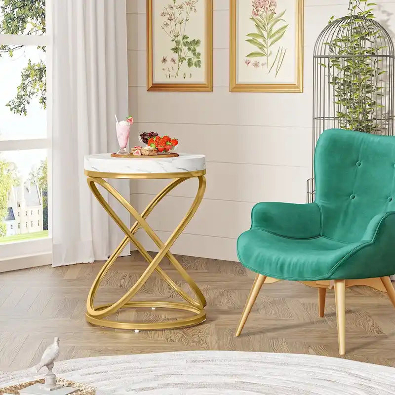 19.68 Inches Round End Side Table Nightstands for Living Room