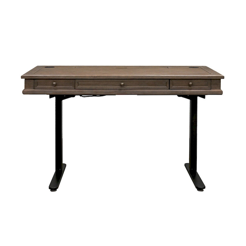 Wood Electronic Sit/Stand Desk, Standing Desk, Gray