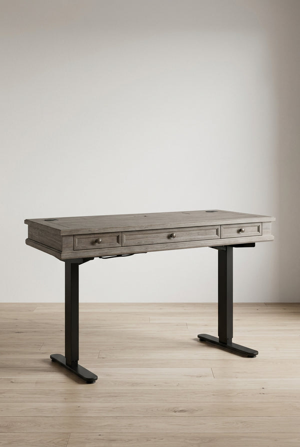 Carson Wood Electronic Sit/Stand Desk, Standing Desk, Gray