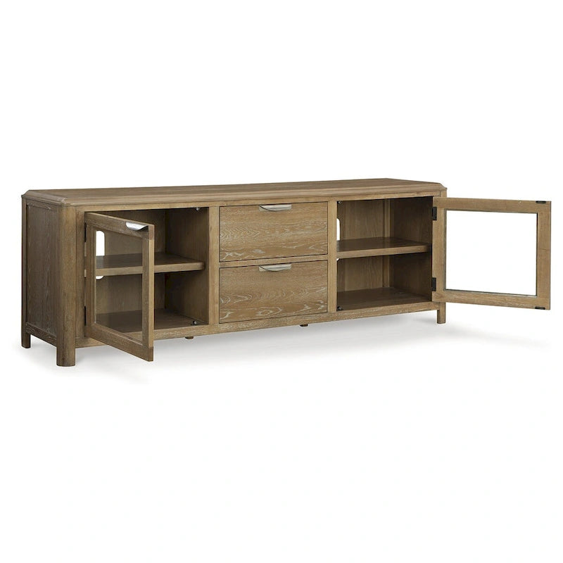 Light Brown 80 TV Stand for TVs up to 92 - 79.63 W x 20 D x 28 H
