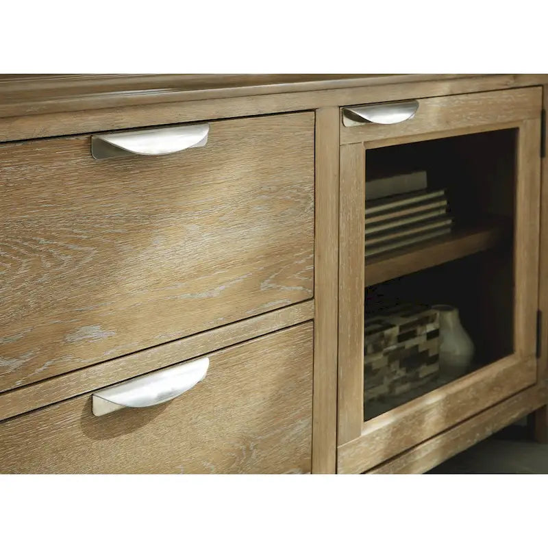 Light Brown 80 TV Stand for TVs up to 92 - 79.63 W x 20 D x 28 H