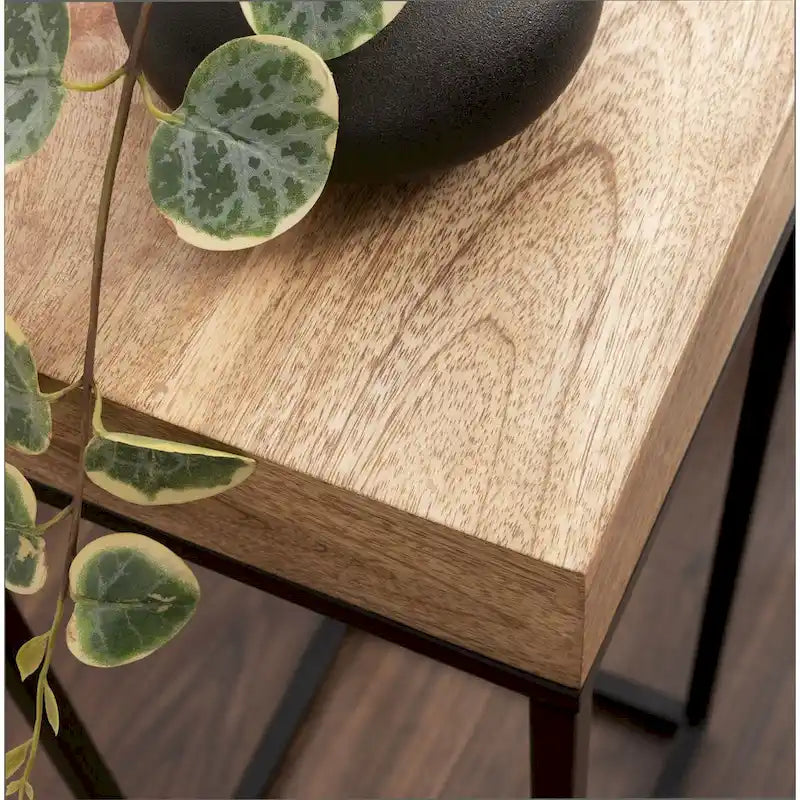 Wood and Metal Drink Table - 8x8x23