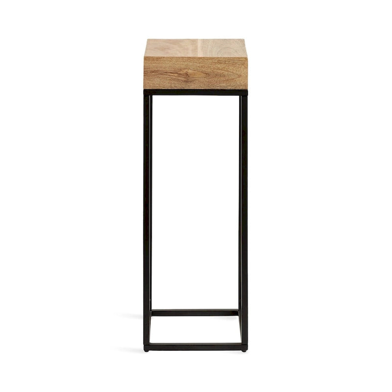 Wood and Metal Drink Table - 8x8x23