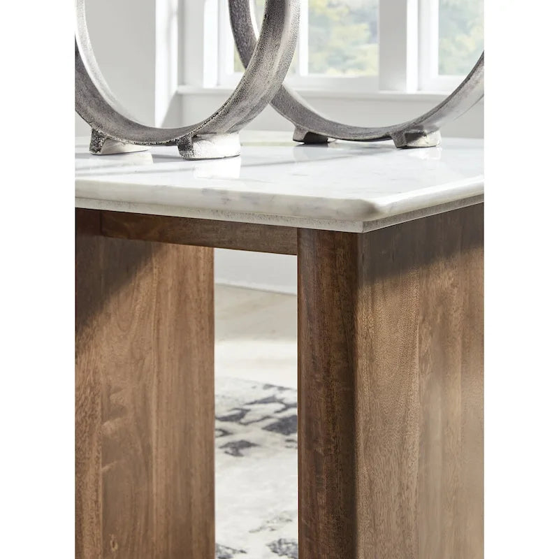 Light Brown/White End Table - 23.13W x 23.13D x 22.63H